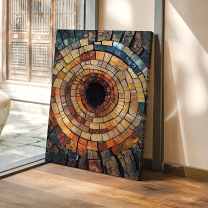 Petrified Wood Spiral – Rustic Earth-Toned Abstract Wall Art