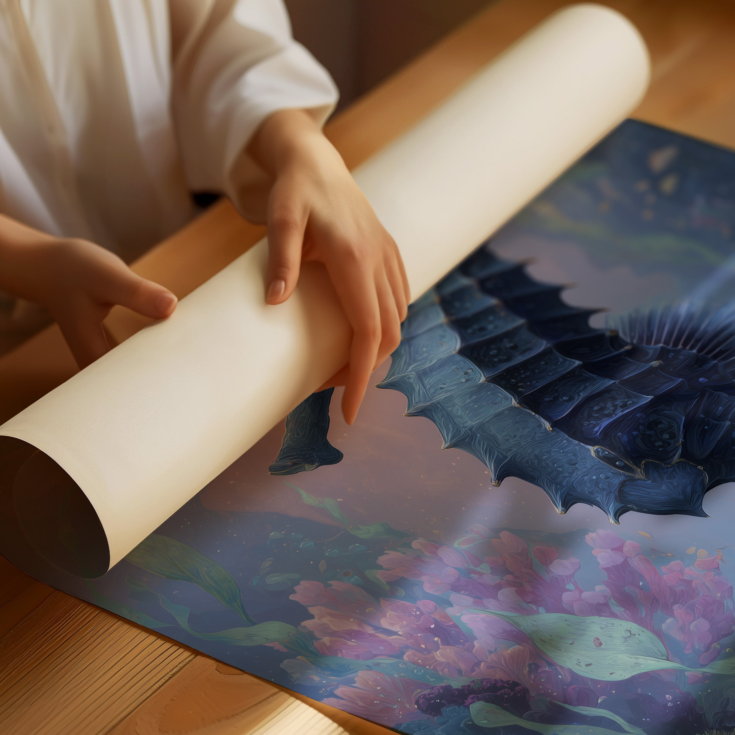 Sapphire Dancer Among Coral Dreams