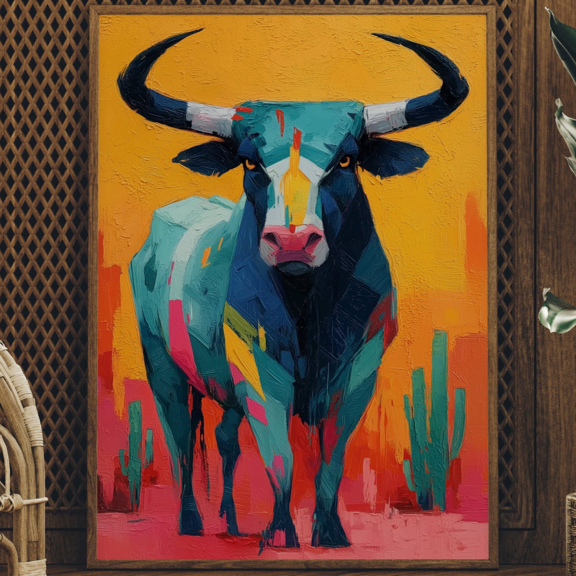 Turquoise Bull Meets Desert Dawn