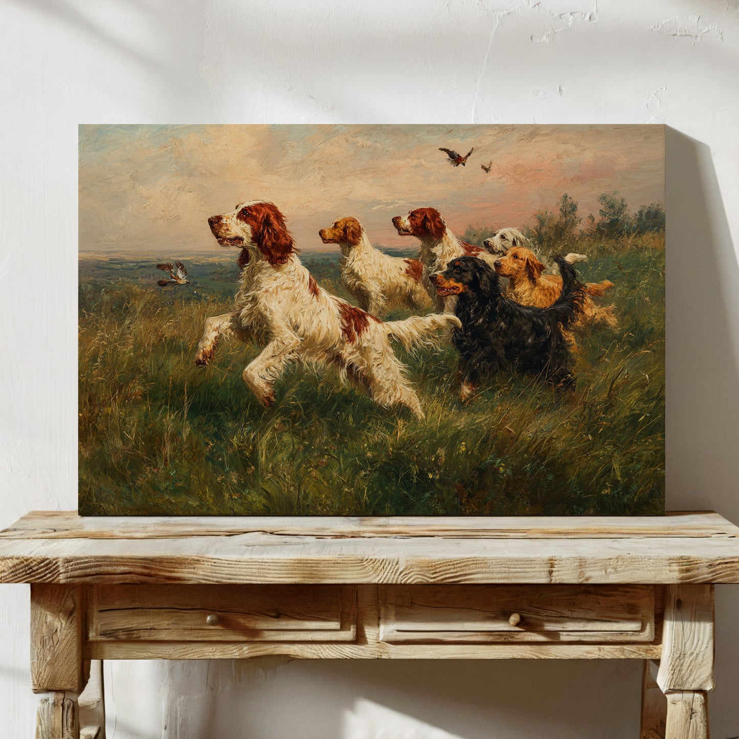 Hunting Dogs Chase Morning Flight