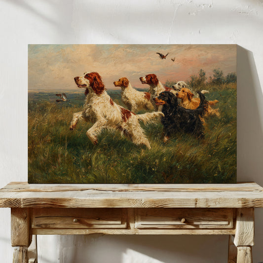Hunting Dogs Chase Morning Flight
