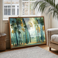 Bamboo Forest Bathes In Mist