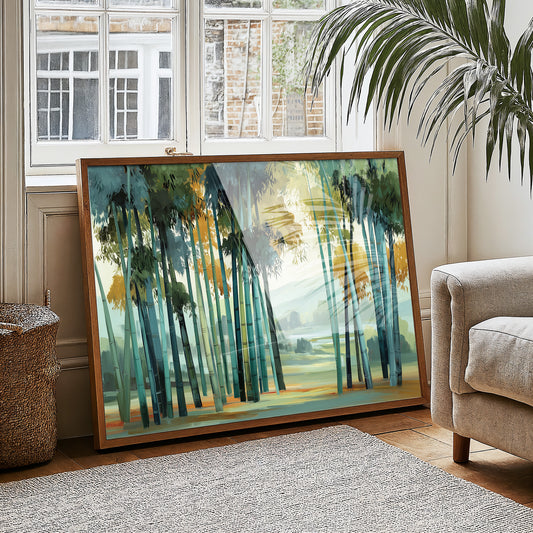 Bamboo Forest Bathes In Mist