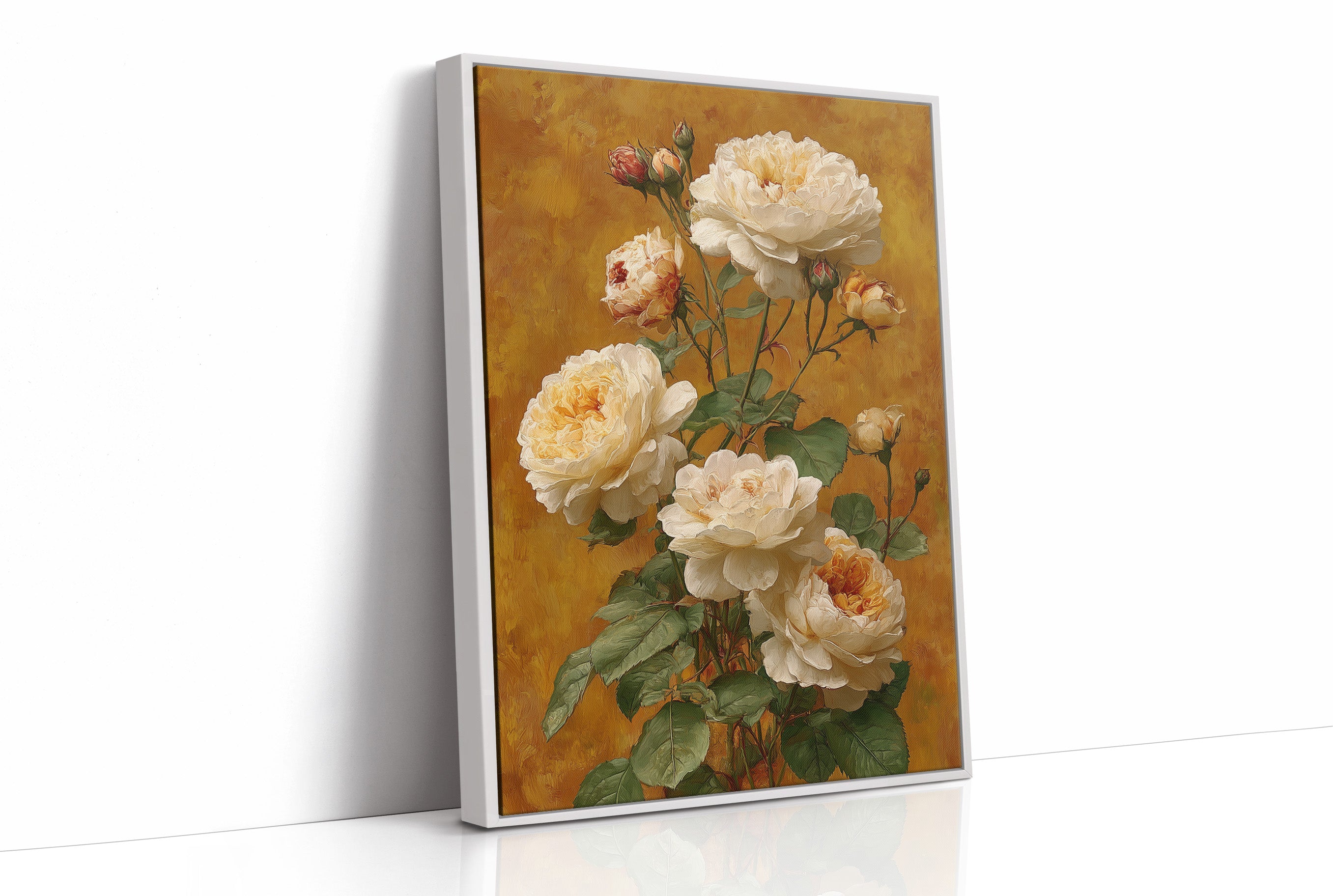 Cream Roses on a Golden Afternoon