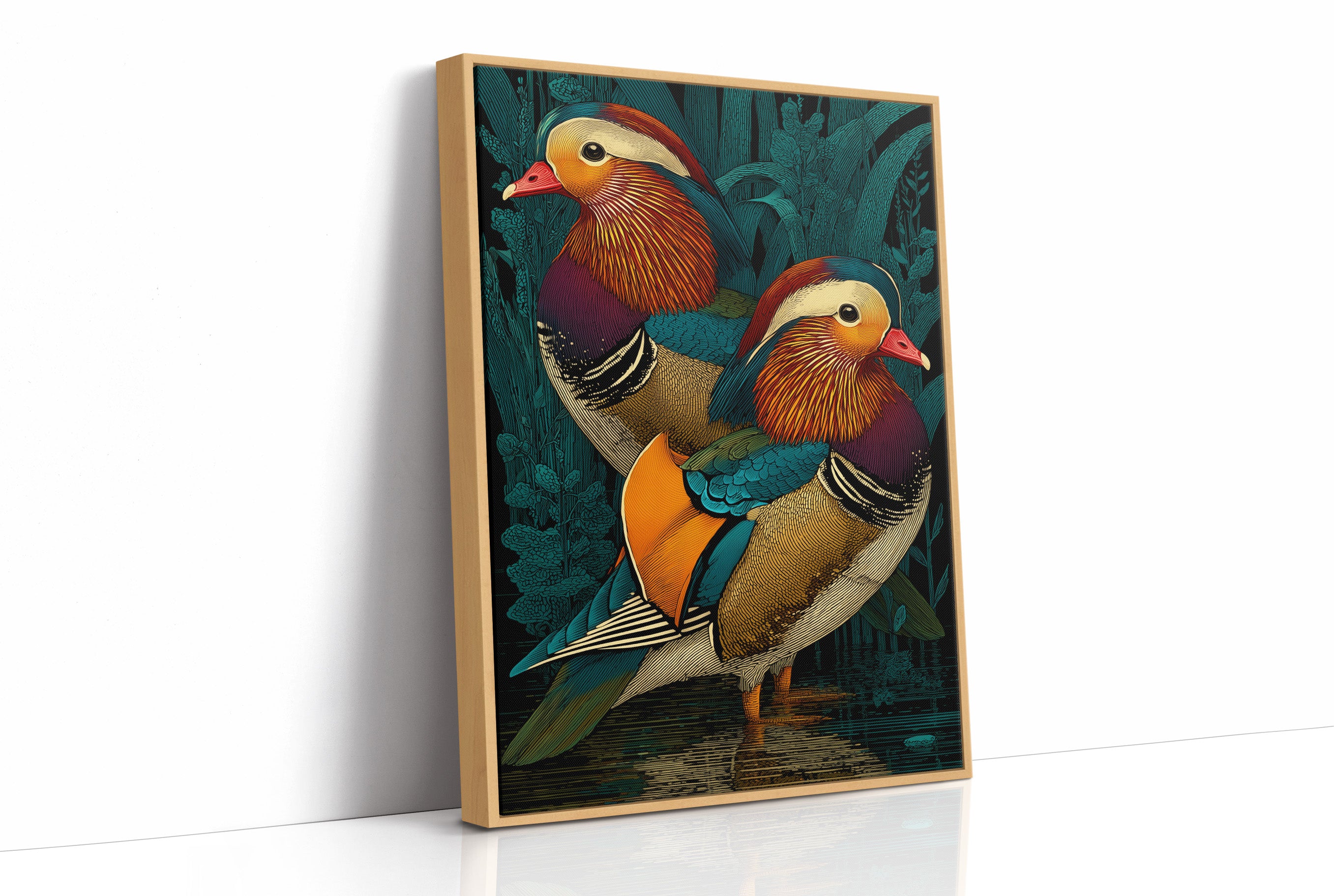 Mandarin Ducks in the Reeds