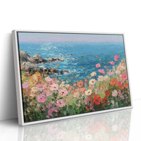 Coastal Poppies Dance Above Azure Waves