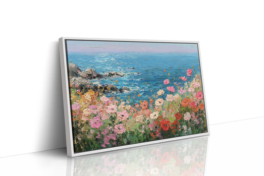 Coastal Poppies Dance Above Azure Waves