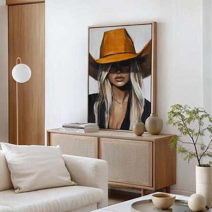 Mysterious Cowgirl Portrait – Western Fashion Wall Art