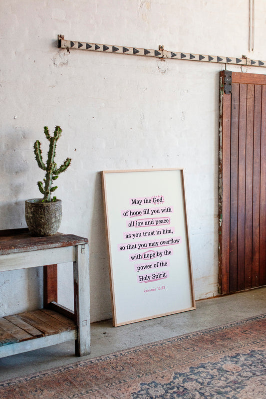 Romans 15 Hope and Peace Scripture Print