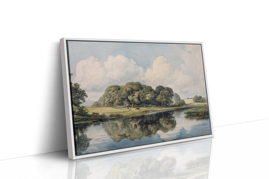 Summer Cattle Rest By Still Waters