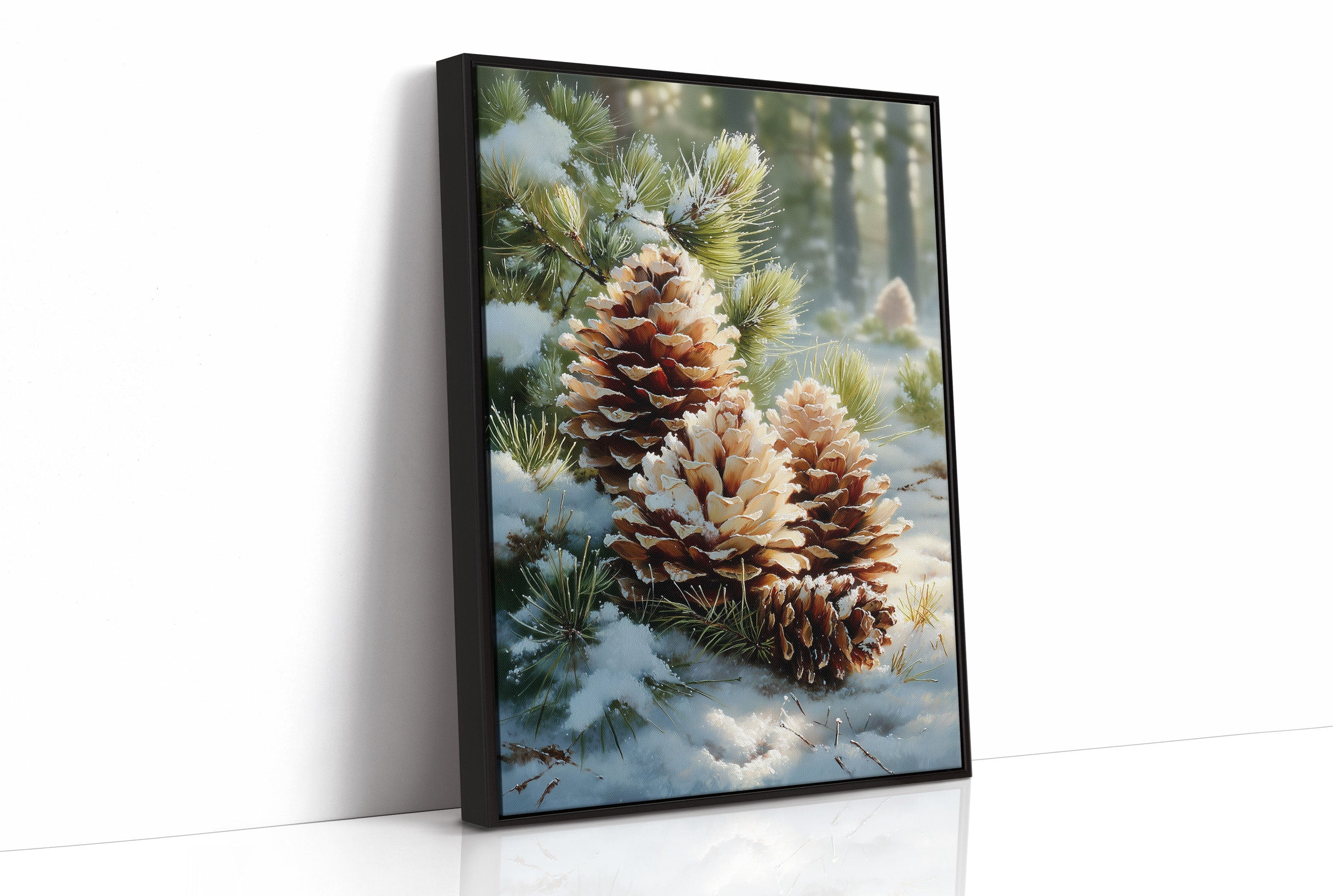 Snow Dusted Pinecones Tell December Tales