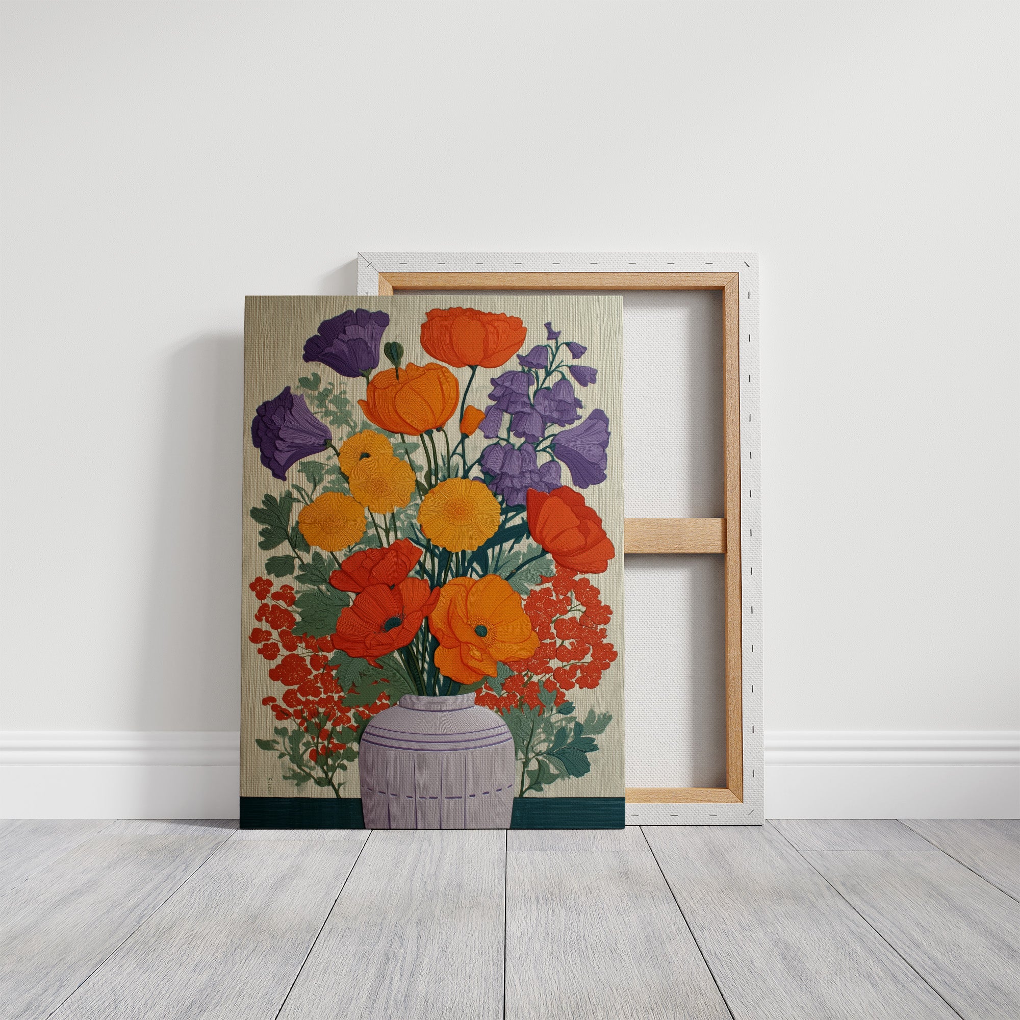 Summer Blooms Dance In Clay Vase