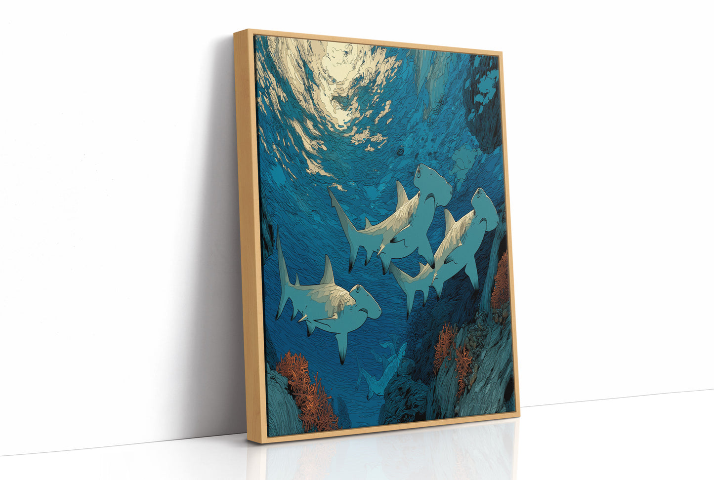 Hammerheads at the Reef Wall