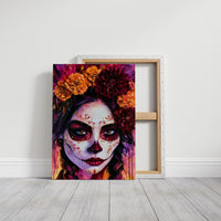 Sugar Skull in Marigold and Magenta