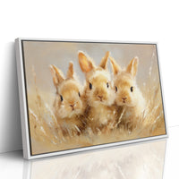 Curious Bunnies Dance Through Golden Grass