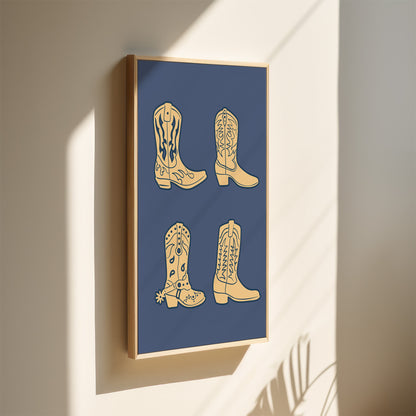 Cowboy Boots Wall Art – Western Country Decor Print