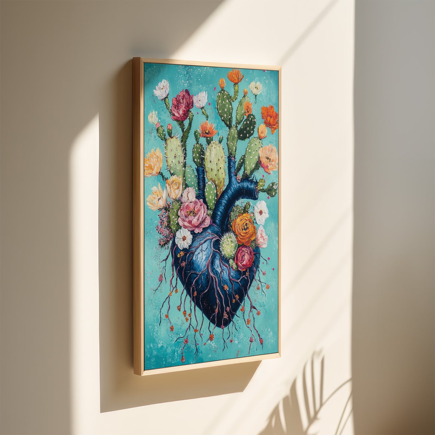 Cactus Heart Bloom – Surreal Desert Botanical Wall Art