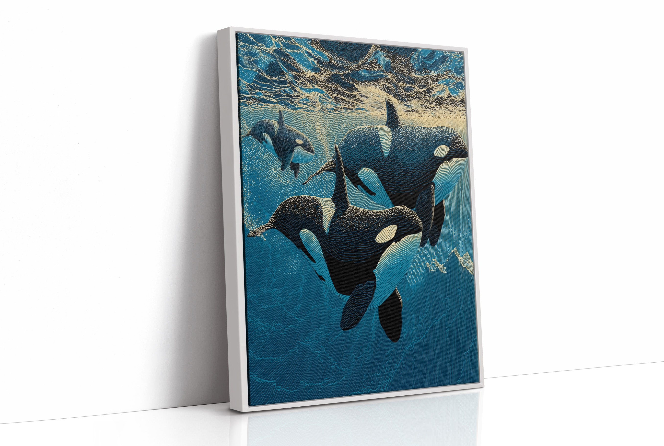 Orca Pod Below the Surface