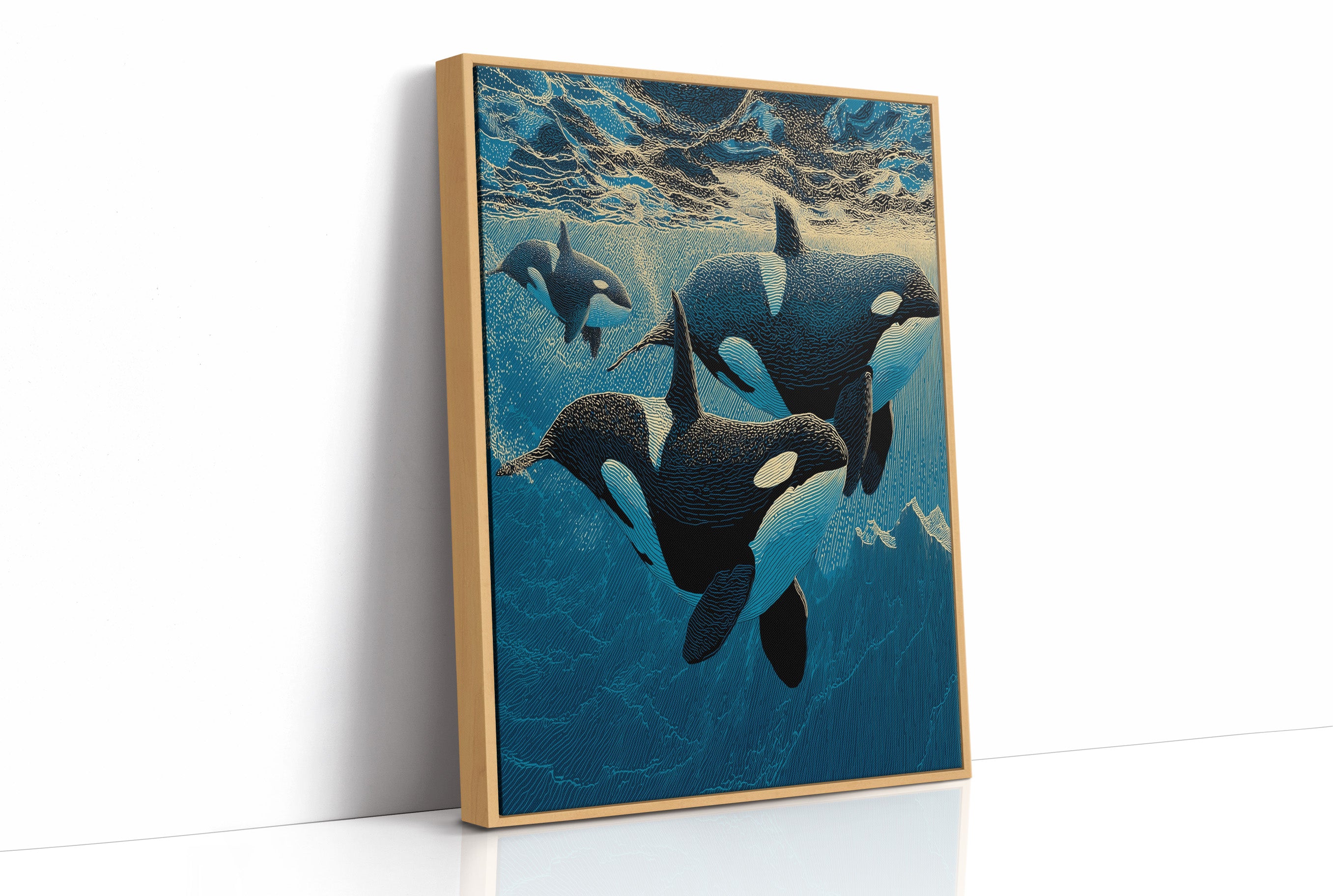 Orca Pod Below the Surface