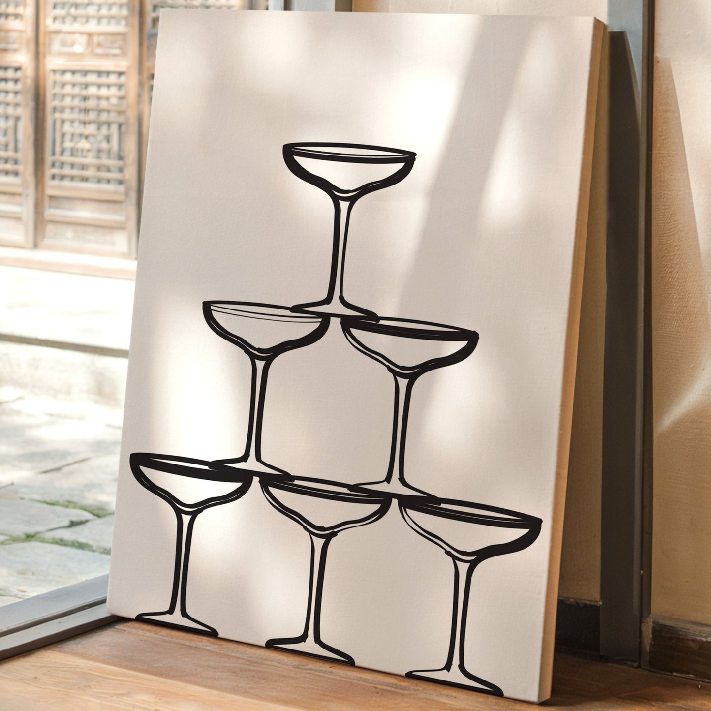 Champagne Tower Draws Midnight Maps