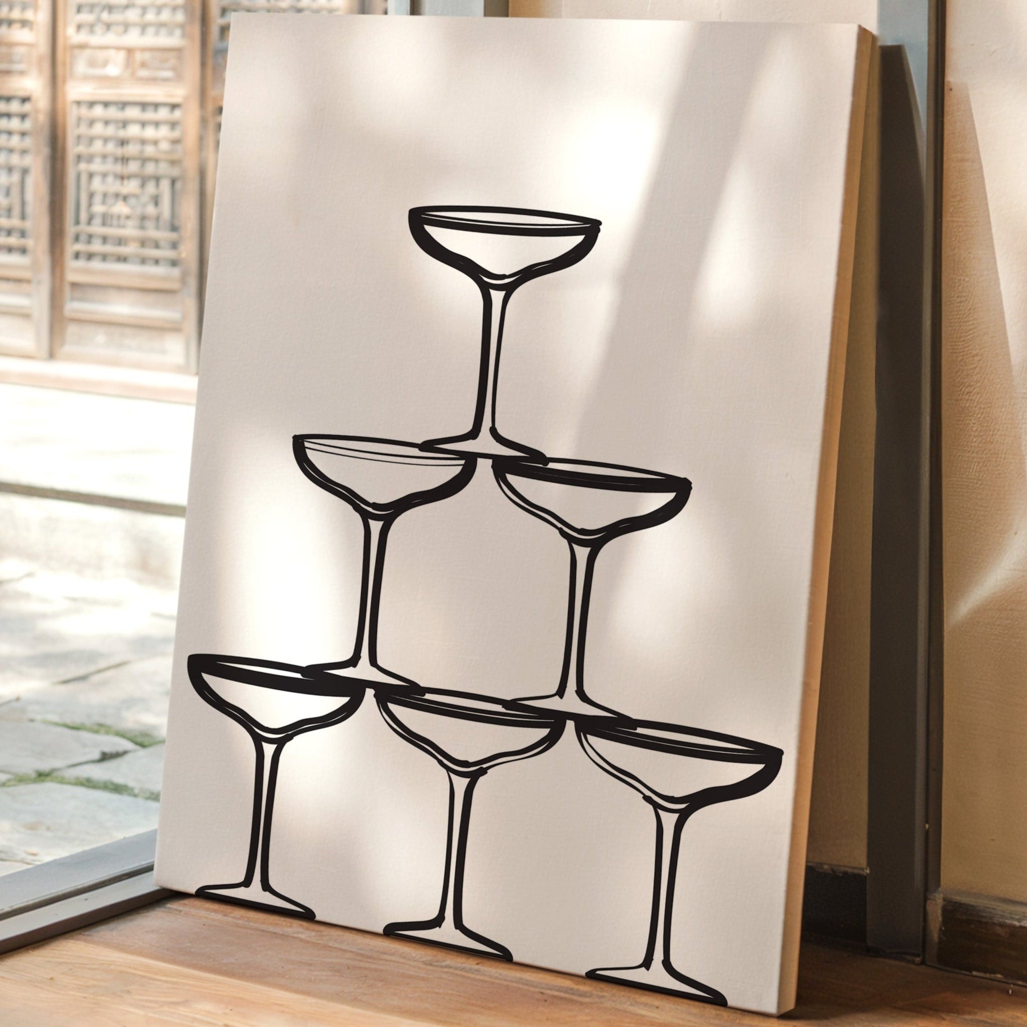 Champagne Tower Draws Midnight Maps