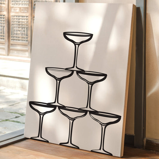 Champagne Tower Draws Midnight Maps