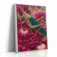 Grasshopper Among Chrysanthemums
