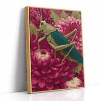 Grasshopper Among Chrysanthemums