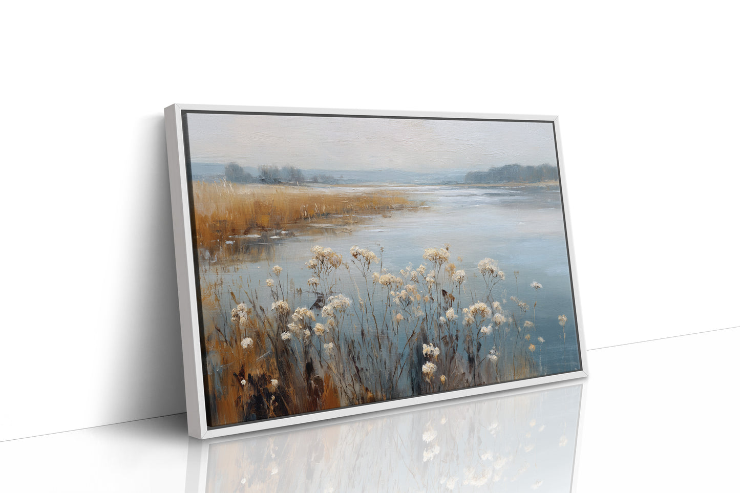 Winter Wildflowers Rest By Lake