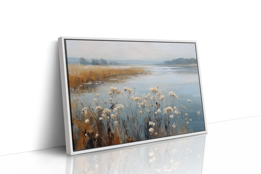 Winter Wildflowers Rest By Lake