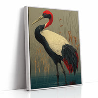 Crane in the Marsh Reeds