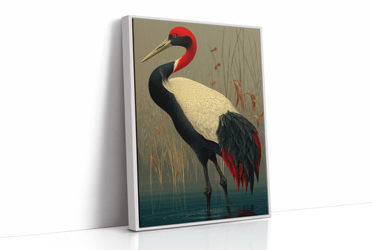 Crane in the Marsh Reeds