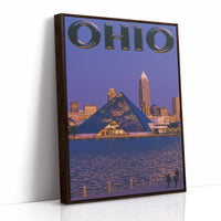 Cleveland Skyline Twilight Waterfront