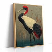 Crane in the Marsh Reeds