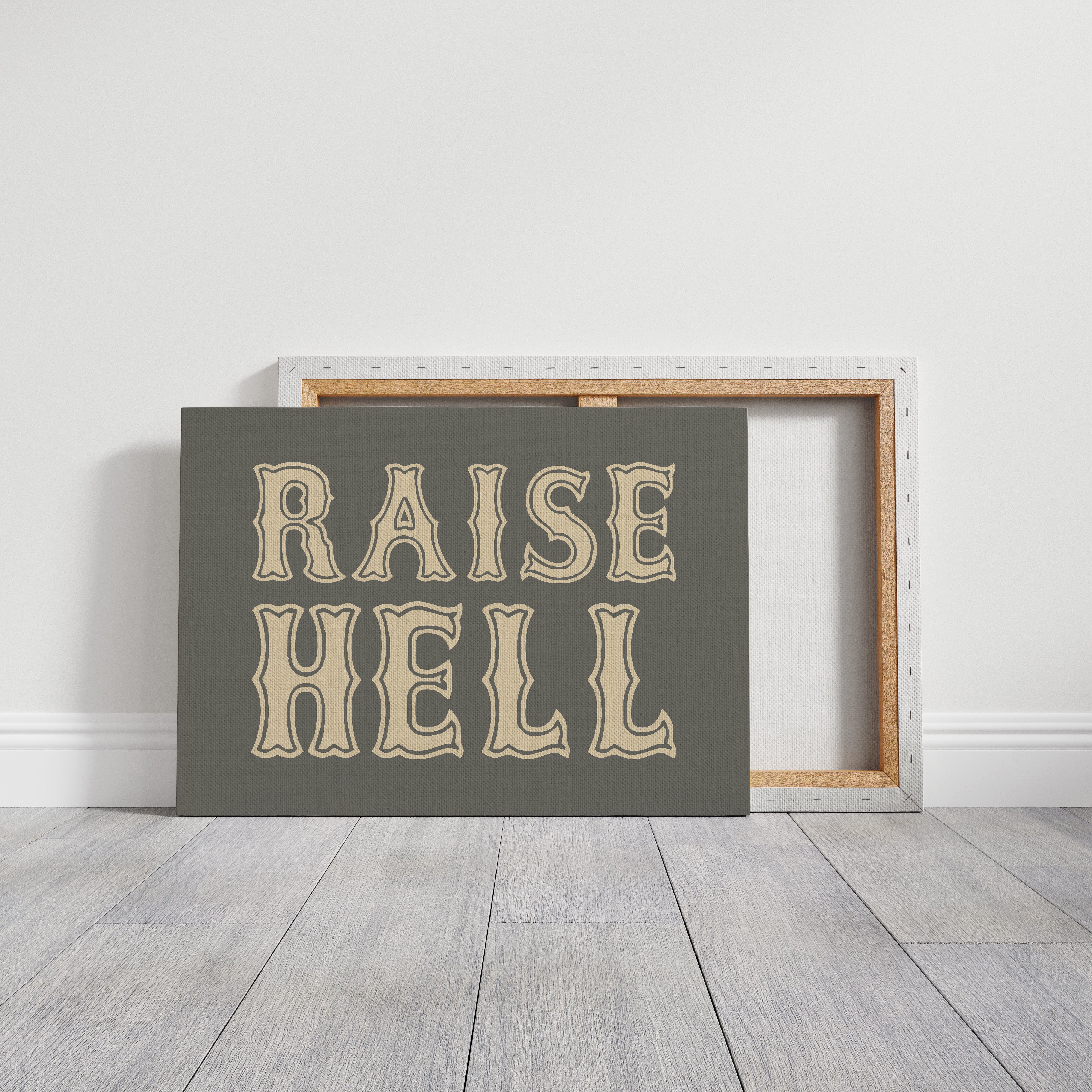 Raise Hell Western Typography Wall Art