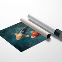 Koi Circle Through Teal Depths