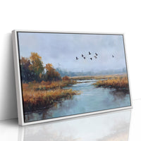 Autumn Geese Cross Silver Waters