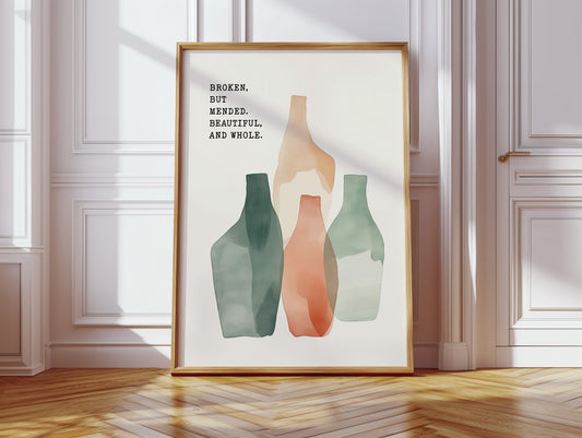 Broken Yet Beautiful Watercolor Vessels