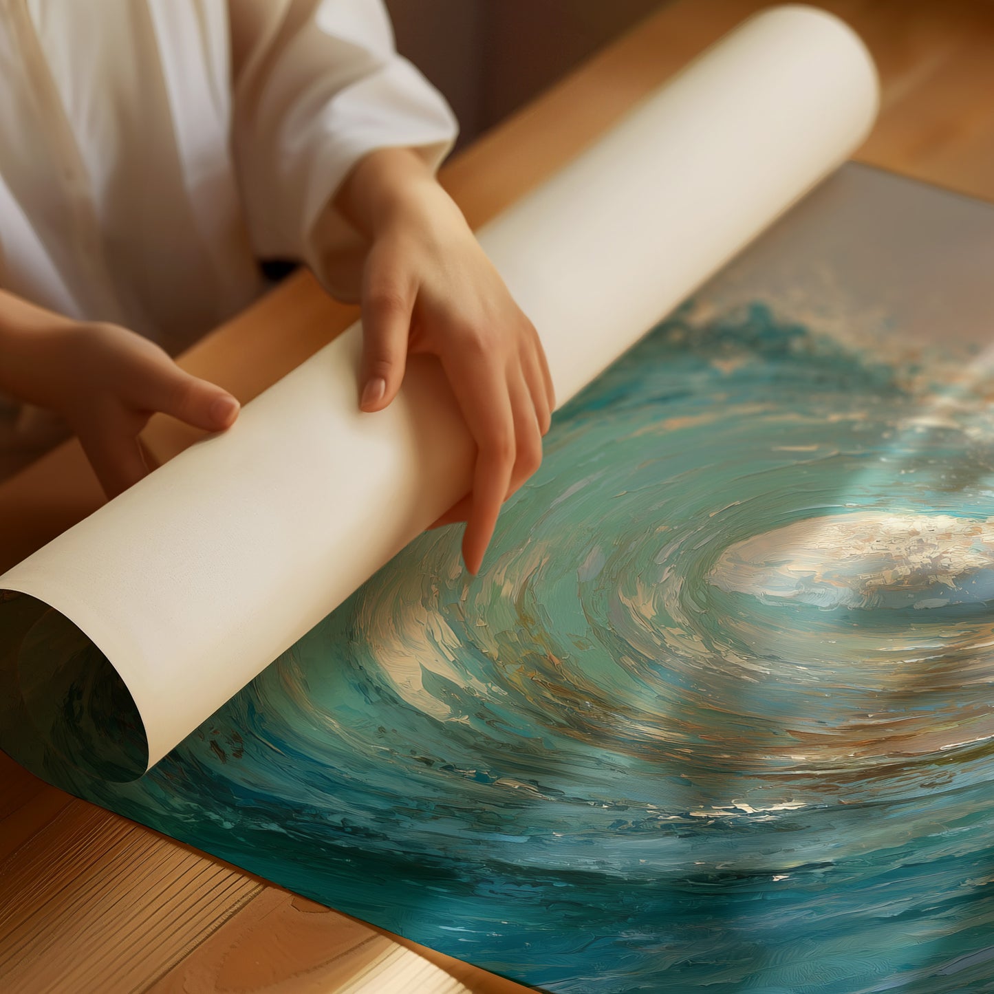 Teal Crescendo Captures Coastal Memory