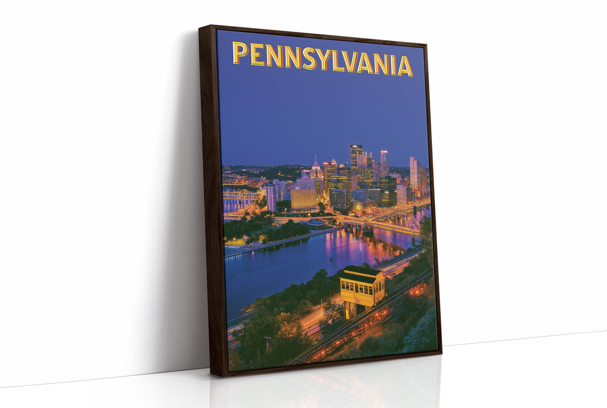 Pittsburgh Skyline Night Incline