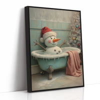 Snowman Takes A Warm Bath