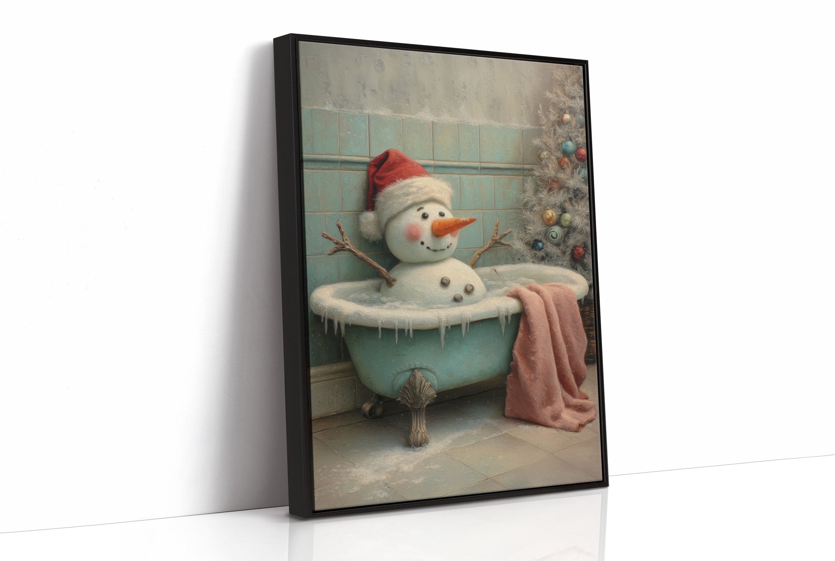 Snowman Takes A Warm Bath