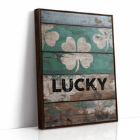 Painted Lucky on Old Wood