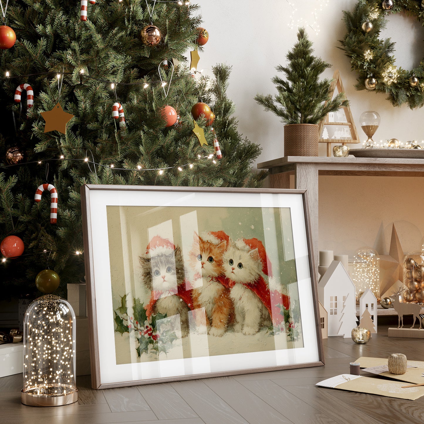 Three Kittens Share Christmas Magic