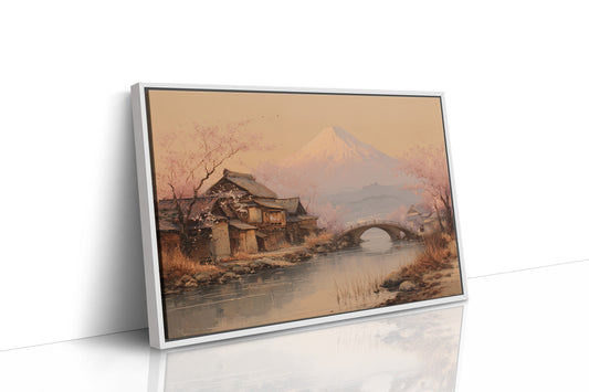 Cherry Blossoms Bridge Ancient Waters