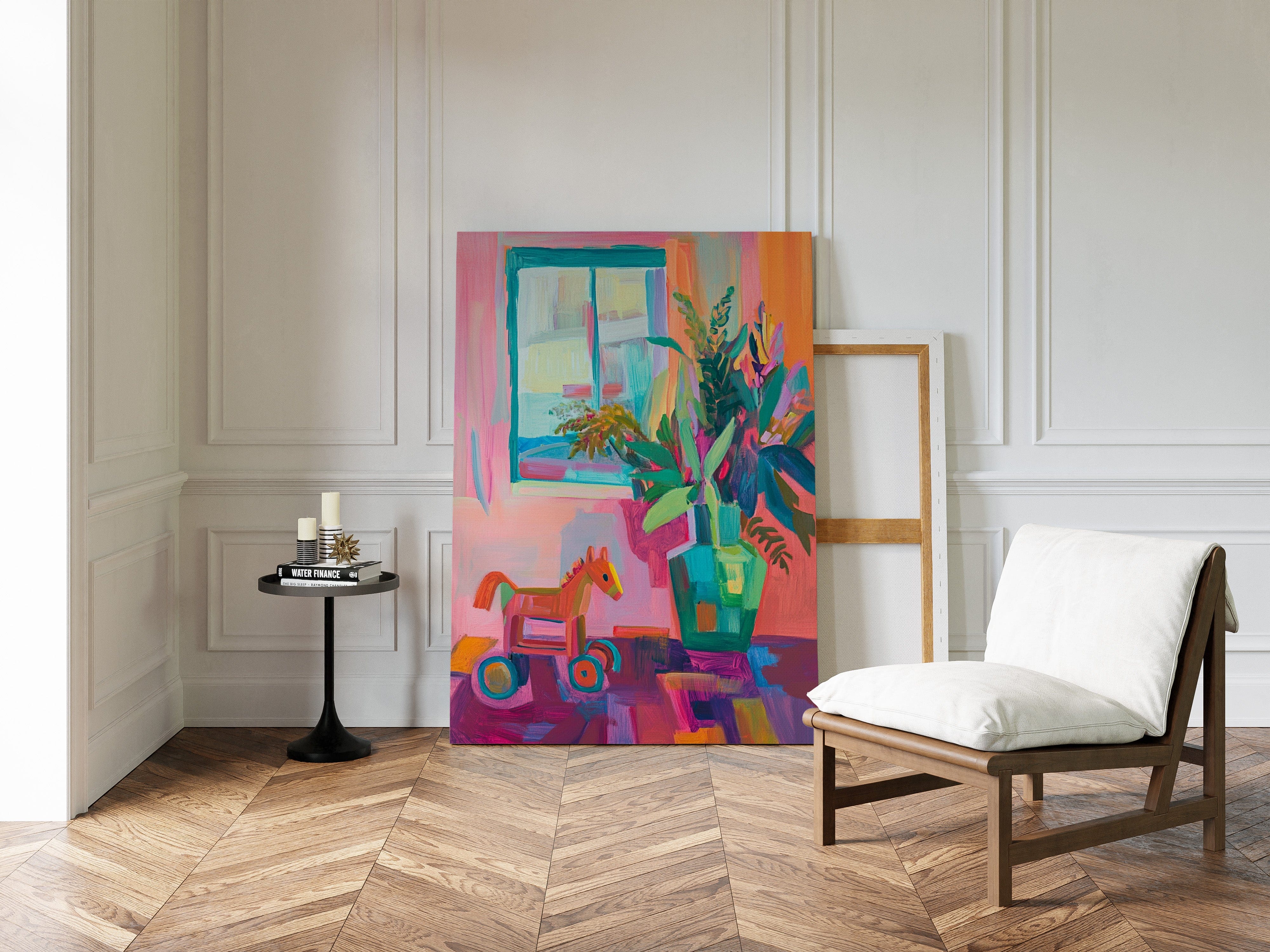 Wooden Horse By Summer Window