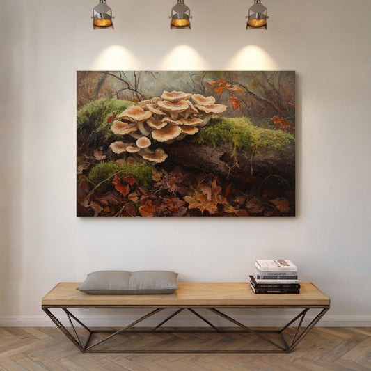Autumn Mushrooms Dance Among Leaves