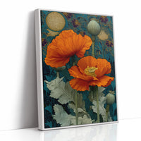 Poppies Under a Gold Moon