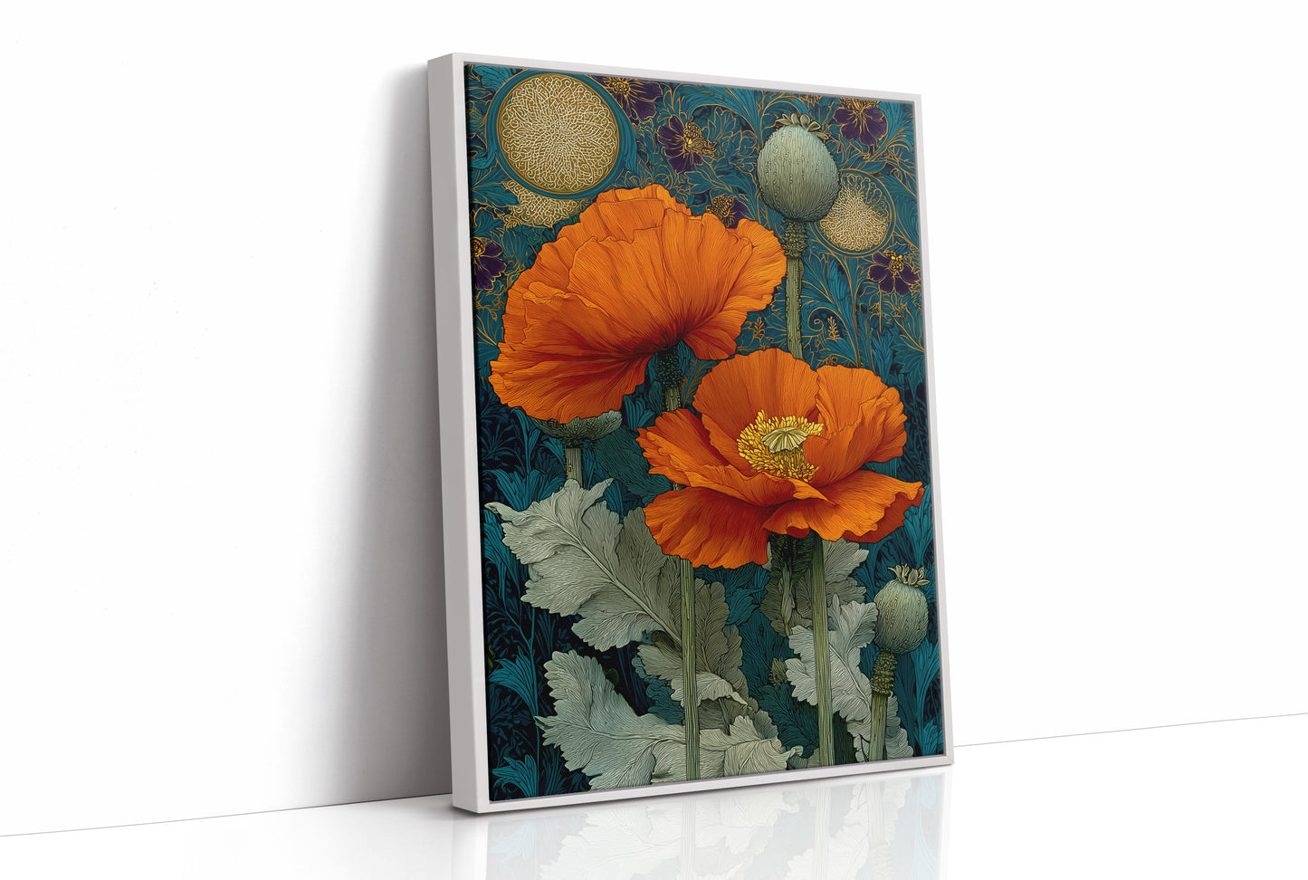 Poppies Under a Gold Moon