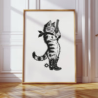 Purrpare for Trouble – Cowboy Cat Sheriff Print